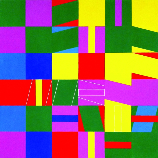 Kati Vilim, 36 squares, 2011, oil, canvas on wood, 48 x 48 inches